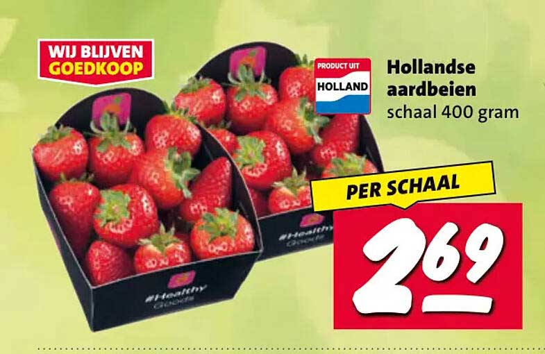 Hollandse aardbeien schaal 400 gram