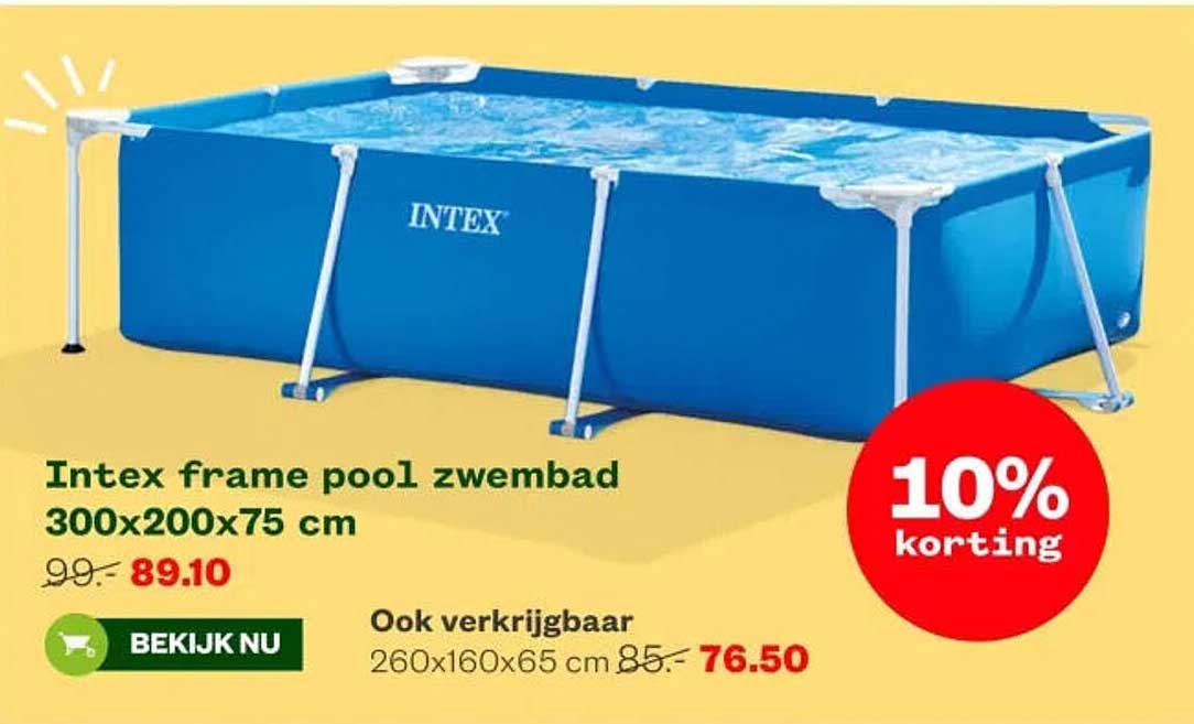 Intex frame pool zwembad 300x200x75 cm 10% korting
