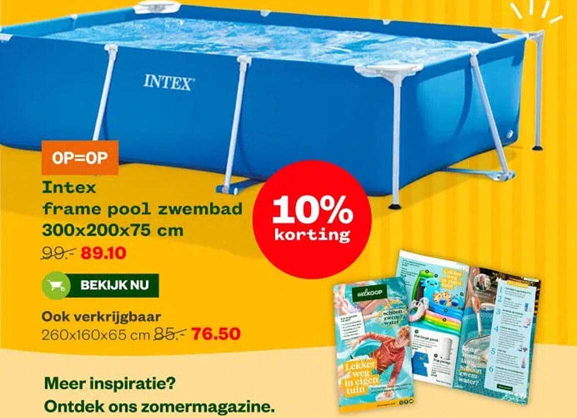 Intex frame pool zwembad 300x200x75 cm OP=OP