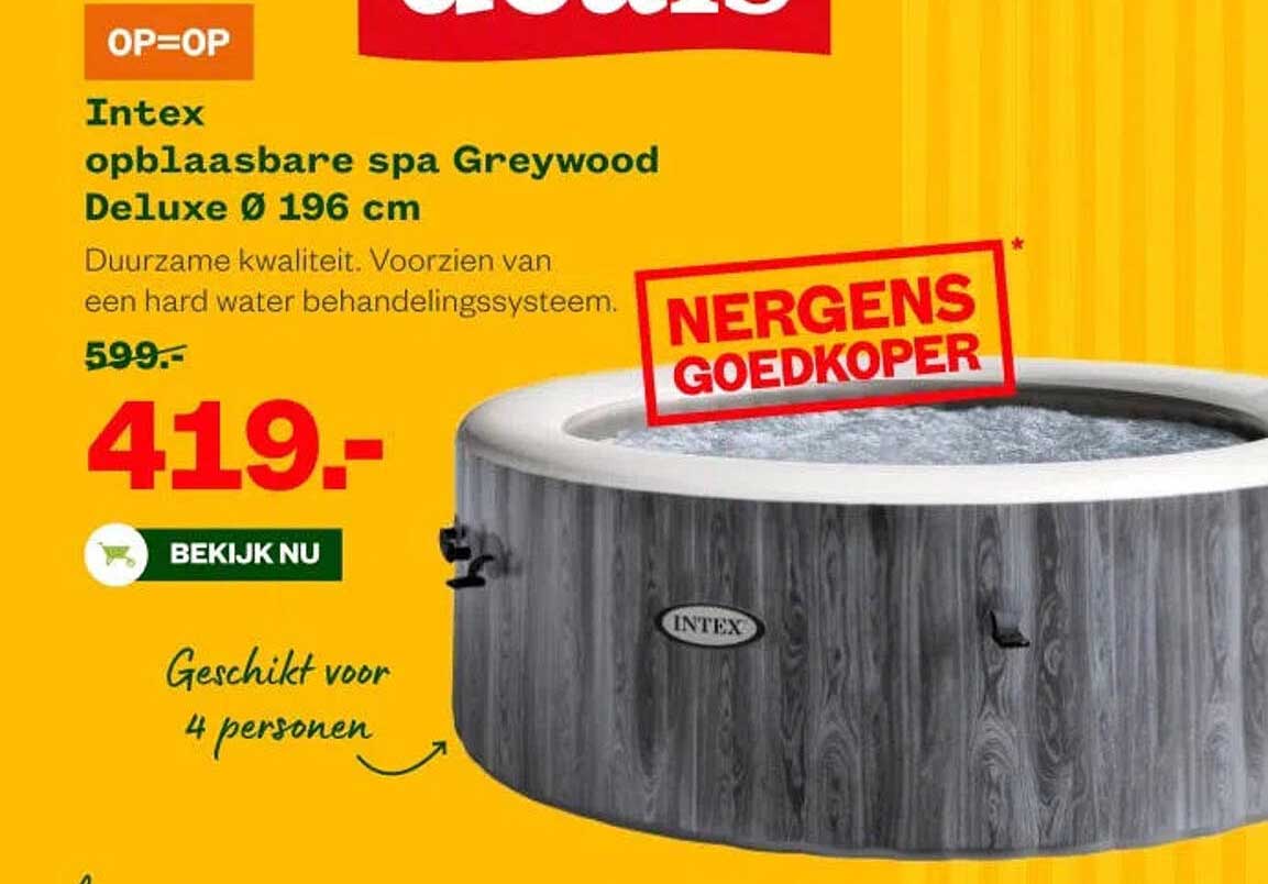 Intex opblaasbare spa Greywood Deluxe Ø 196 cm