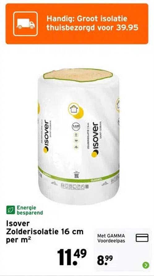 Isover Zolderisolatie 16 cm per m²