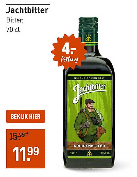 Jachtbitter Bitter, 70 cl 4.- korting