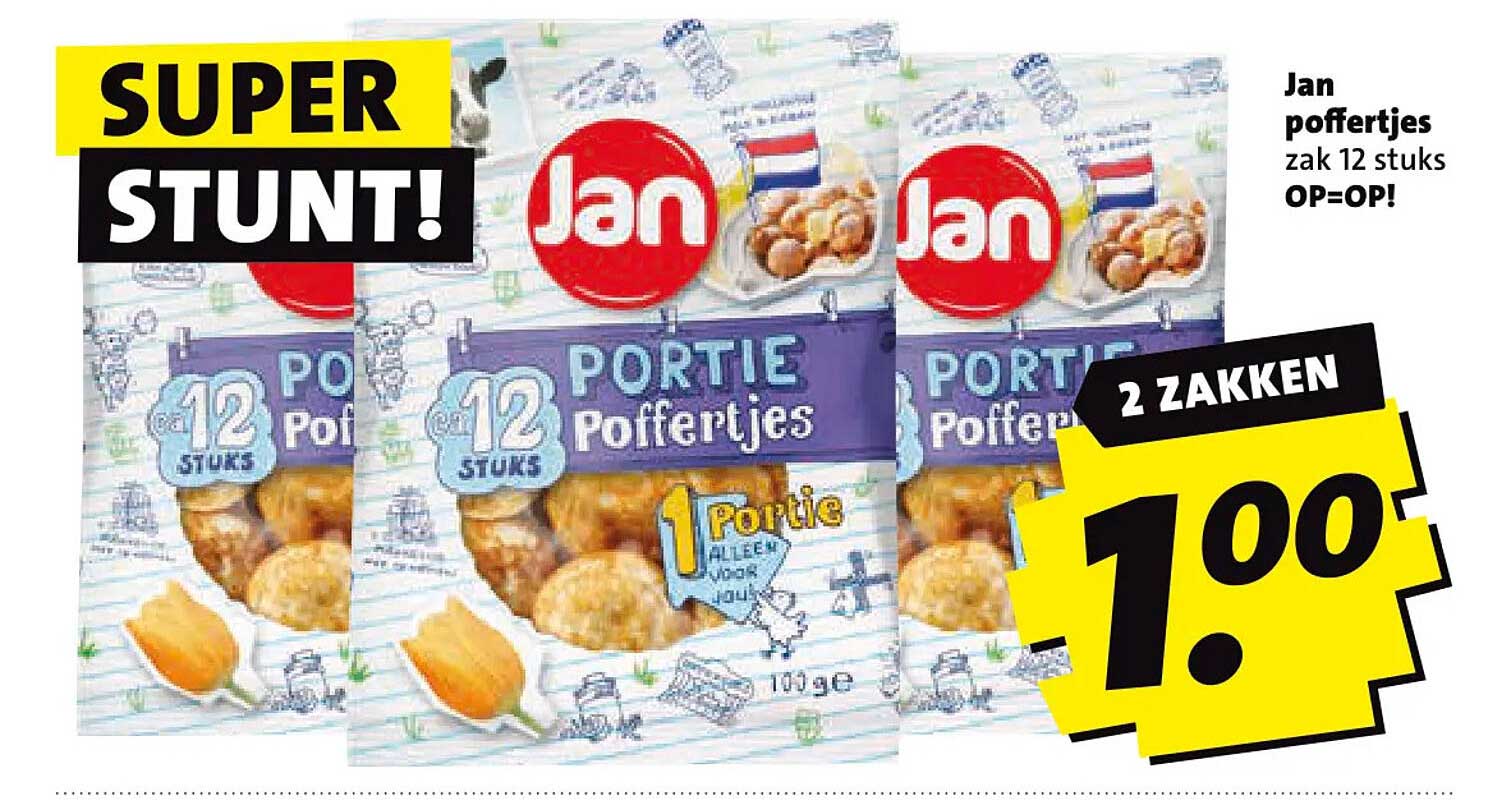 Jan poffertjes zak 12 stuks OP=OP! 2 ZAKKEN
