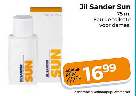 Jil Sander Sun 75 ml Eau de toilette voor dames.