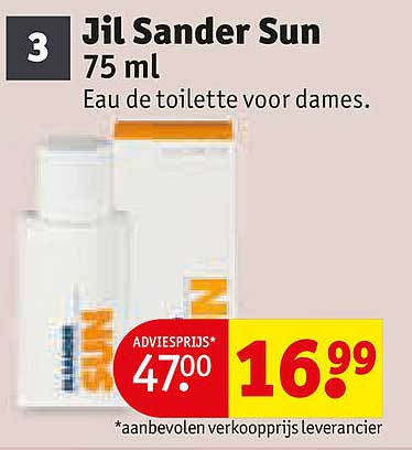Jil Sander Sun 75 ml Eau de toilette voor dames.