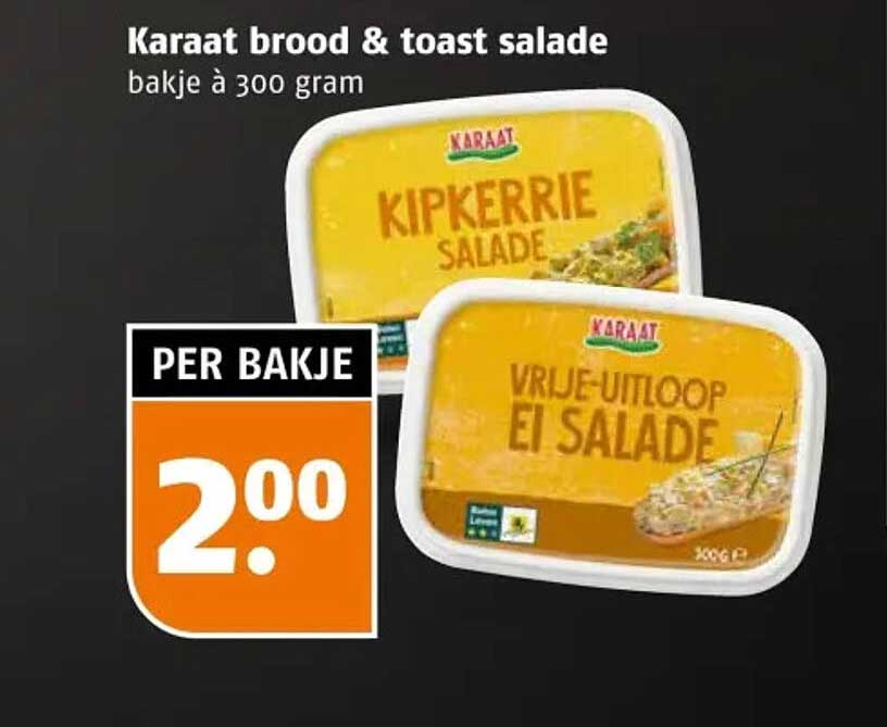 Karaat brood & toast salade bakje à 300 gram