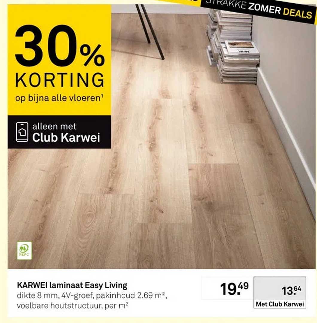 KARWEI laminaat Easy Living 30% korting op bijna alle vloeren