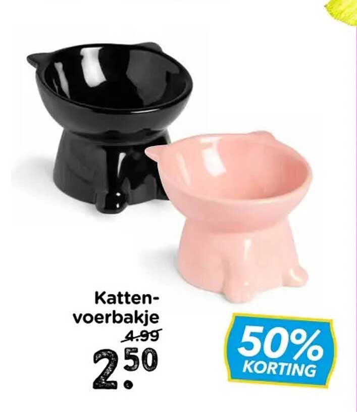 Katten-voerbakje 50% KORTING