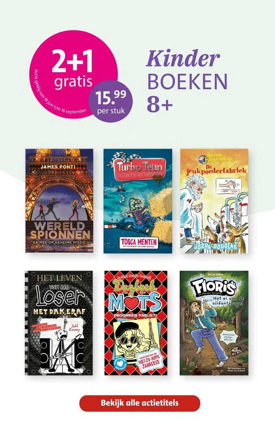 Kinder BOEKEN 8+ 2+1 gratis