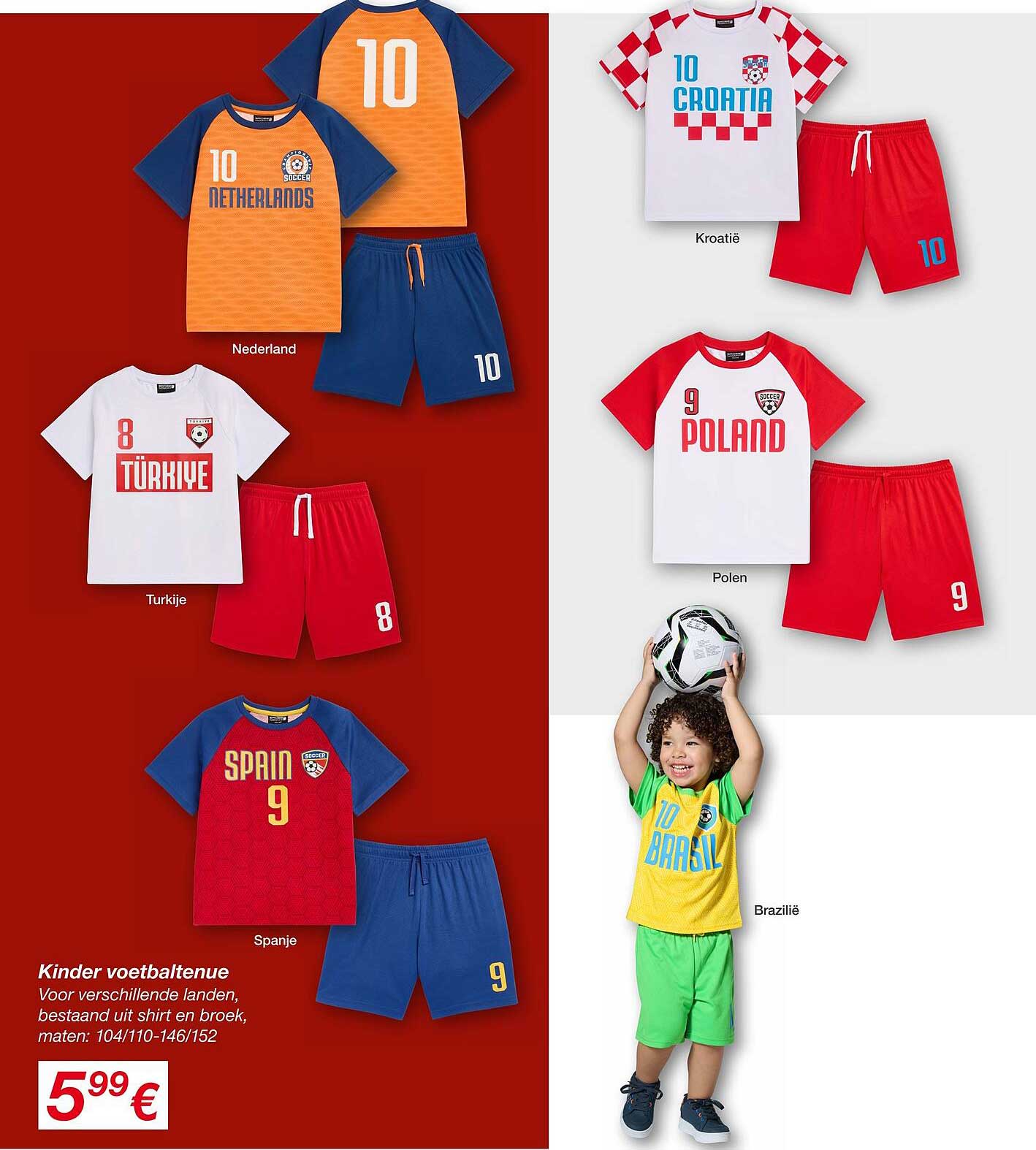 Kinder voetbaltenue