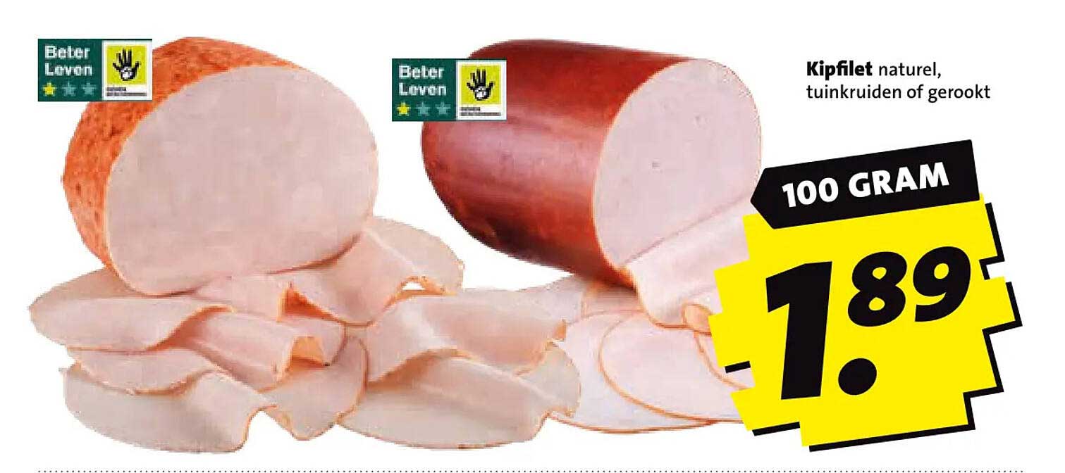 Kipfilet naturel, tuinkruiden of gerookt