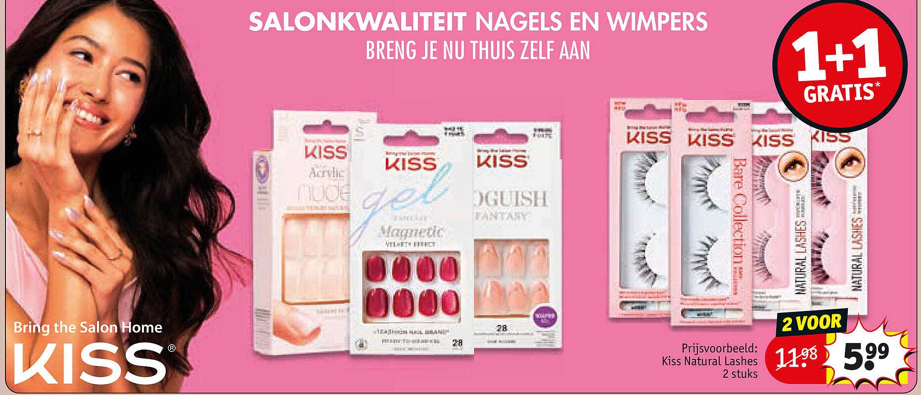 KISS Natural Lashes 2 stuks 1+1 gratis