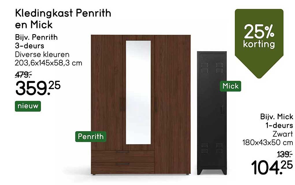 Kledingkast Penrith en Mick