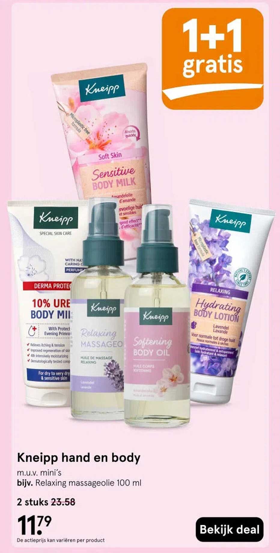 Kneipp hand en body 1+1 gratis
