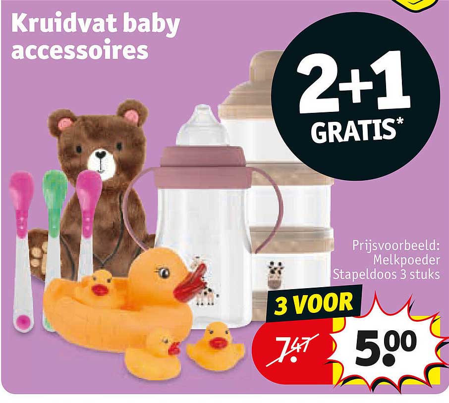 Kruidvat baby accessoires 2+1 gratis