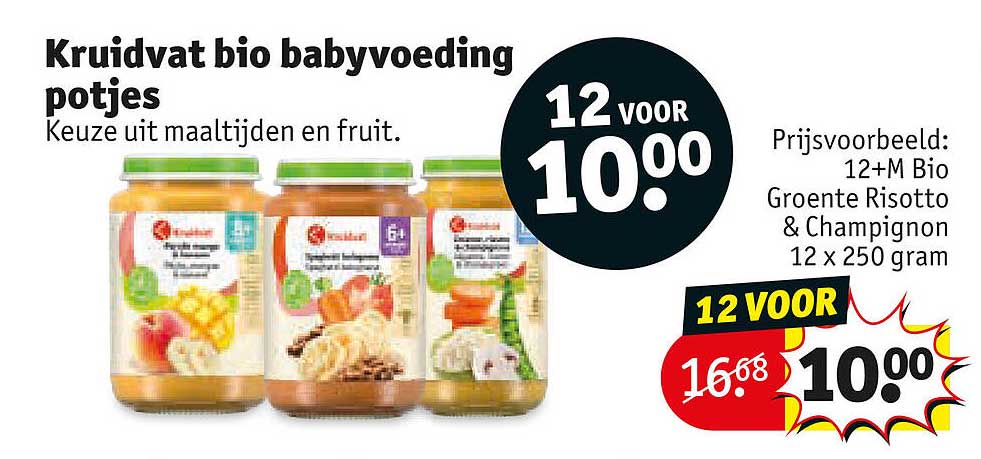 Kruidvat bio babyvoeding potjes 12 voor 10.00