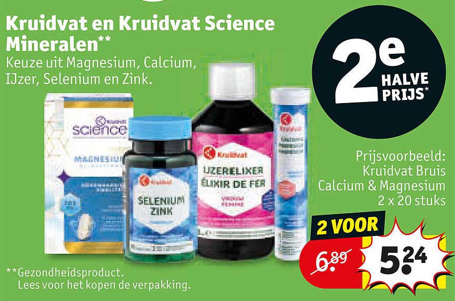 Kruidvat en Kruidvat Science Mineralen 2e halve prijs