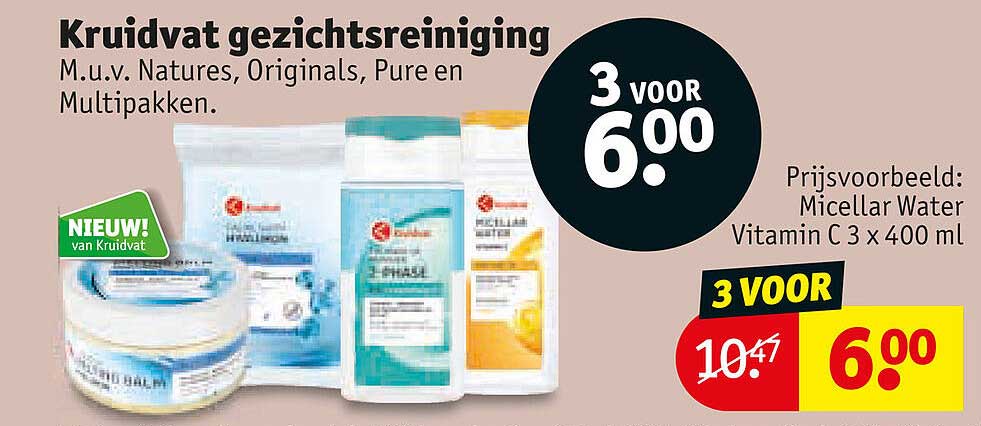 Kruidvat gezichtsreiniging 3 voor 6.00
