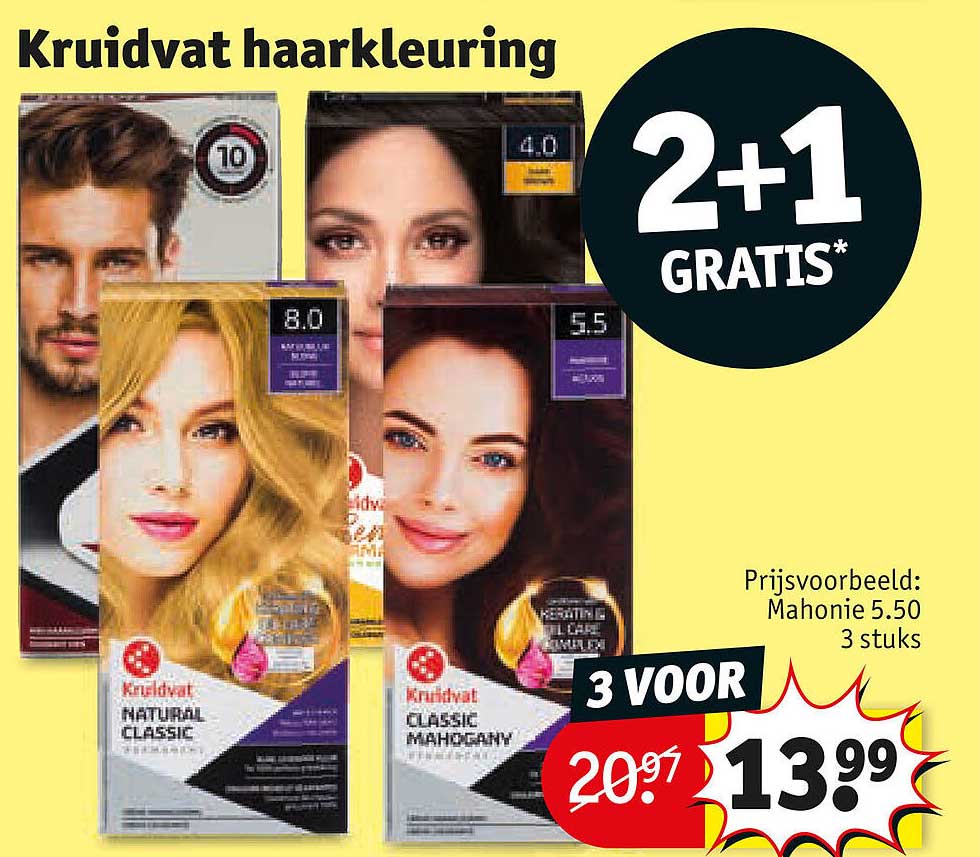 Kruidvat haarkleuring 2+1 GRATIS*