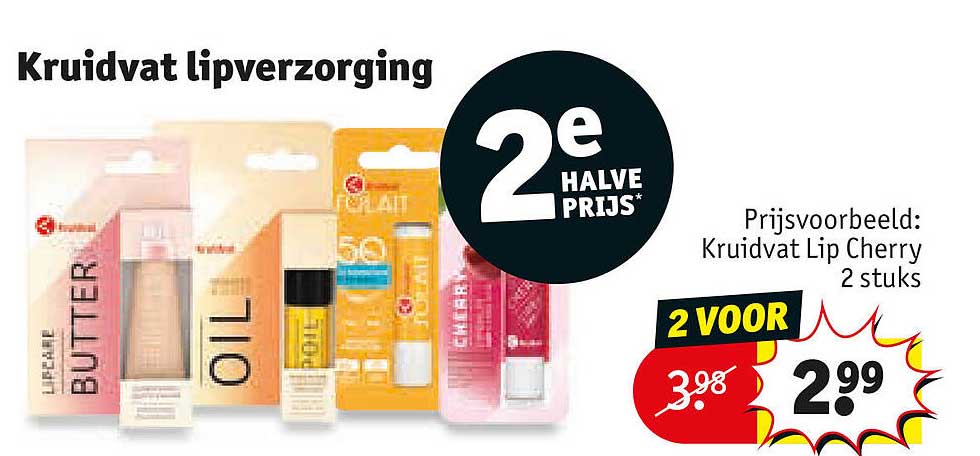 Kruidvat lipverzorging 2e halve prijs
