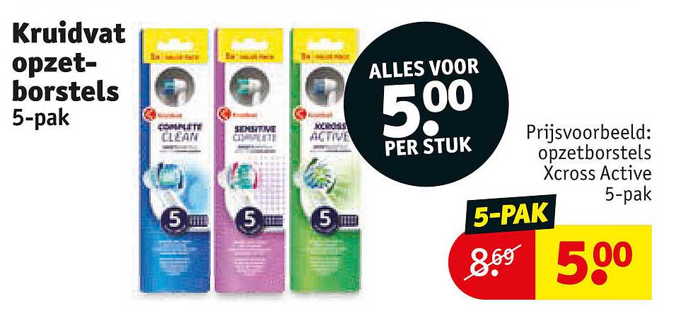 Kruidvat opzetborstels 5-pak