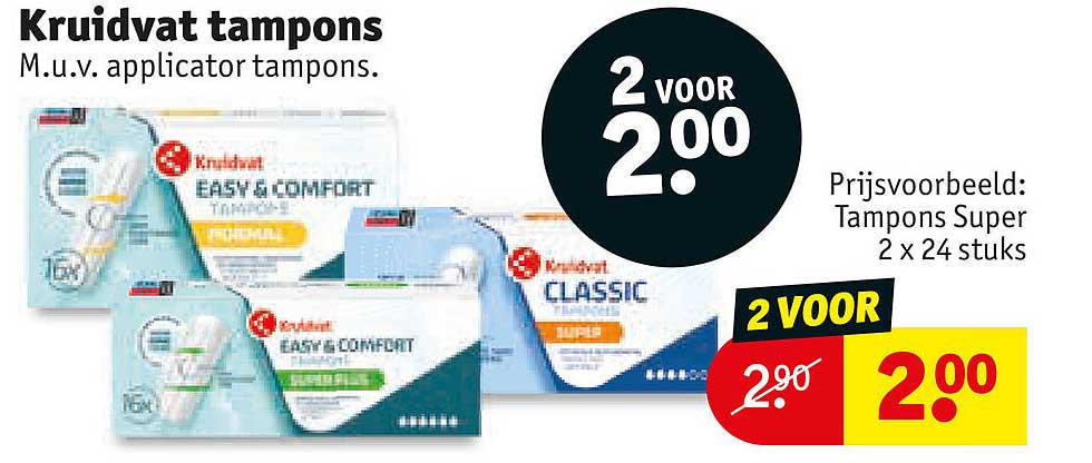 Kruidvat tampons 2 voor 2.00