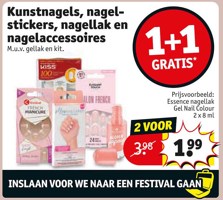 Kunstnagels, nagel-stickers, nagellak en nagelaccessoires 1+1 GRATIS*
