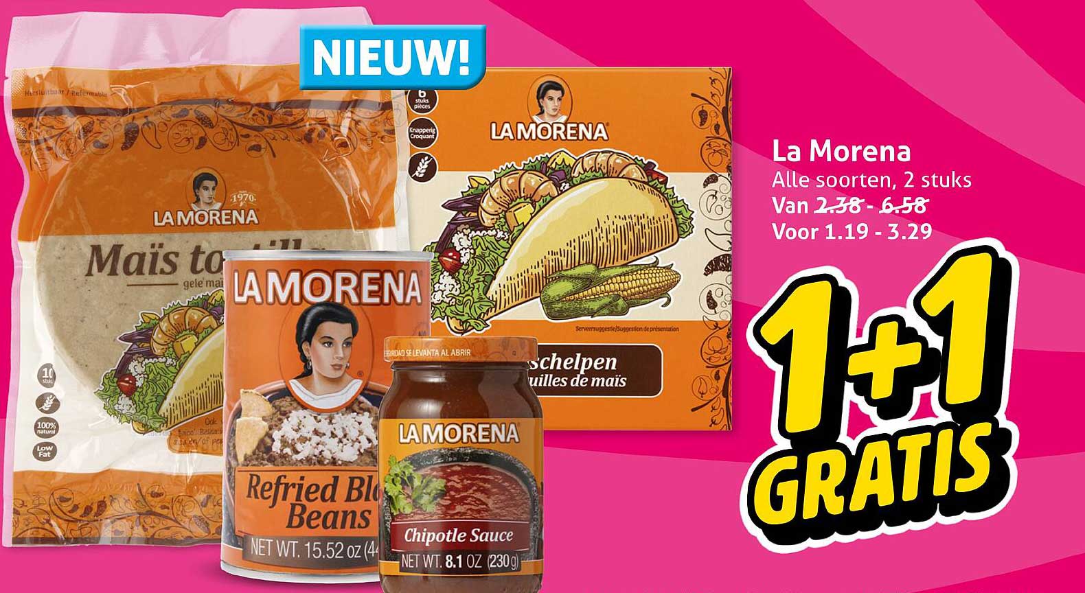 La Morena Alle soorten, 2 stuks 1+1 GRATIS