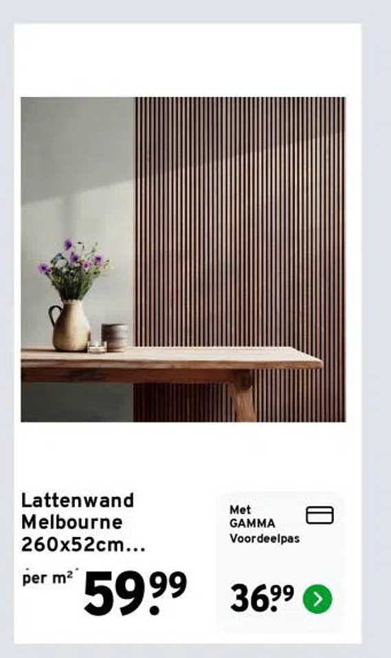 Lattenwand Melbourne 260x52cm...