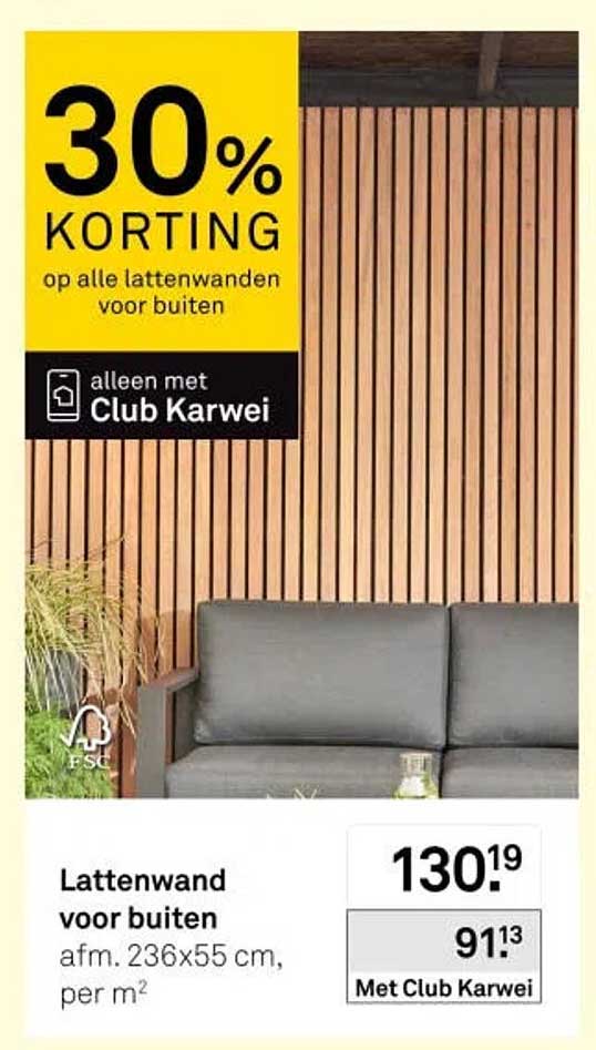Lattenwand voor buiten 30% korting
