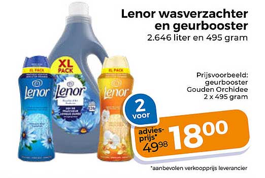 Lenor wasverzachter en geurbooster 2.646 liter en 495 gram