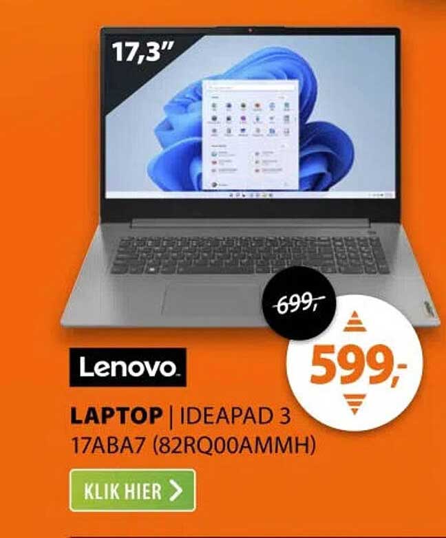 Lenovo Laptop IdeaPad 3 17ABA7 (82RQ00AMMH)