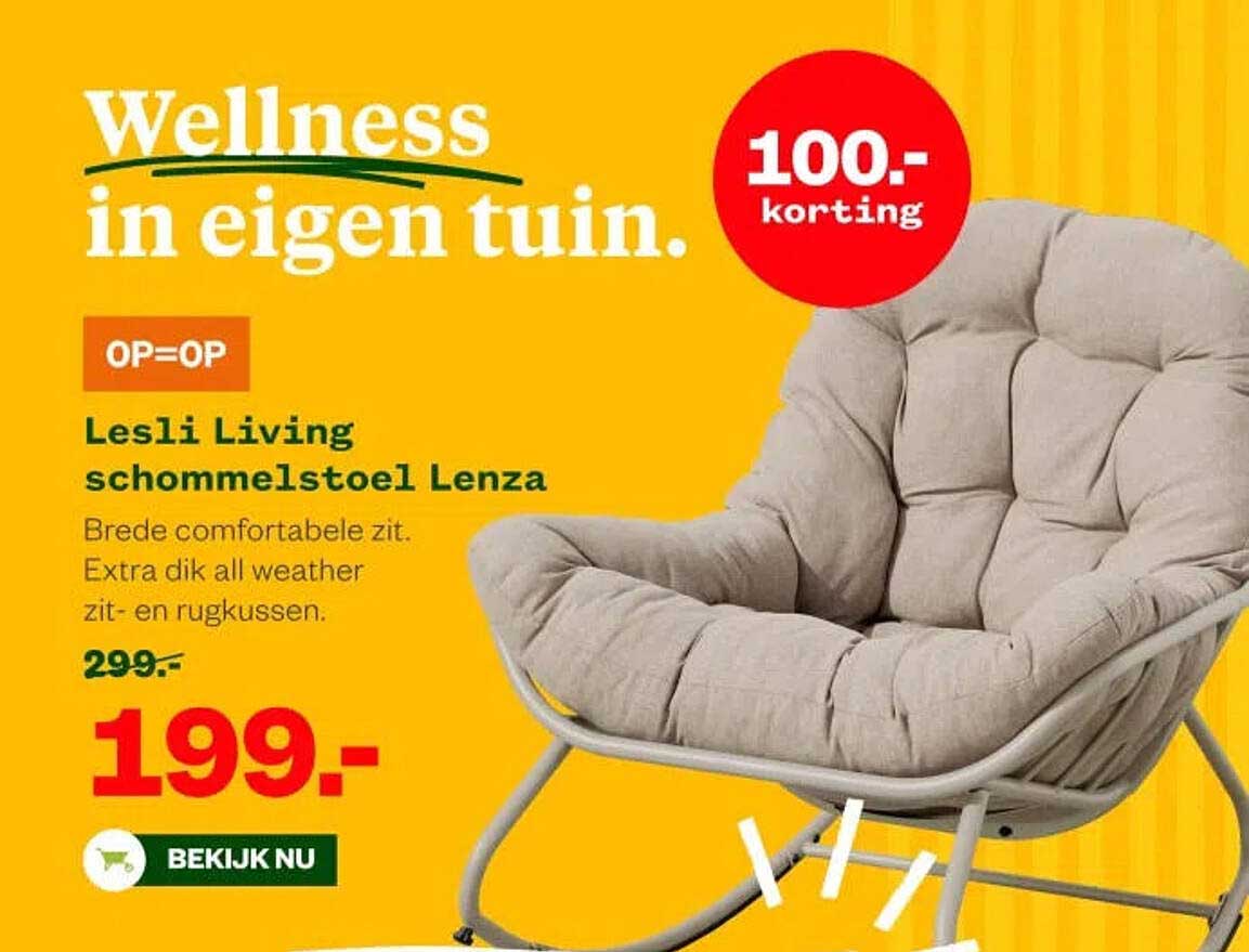 Lesli Living schommelstoel Lenza OP=OP 100.- korting