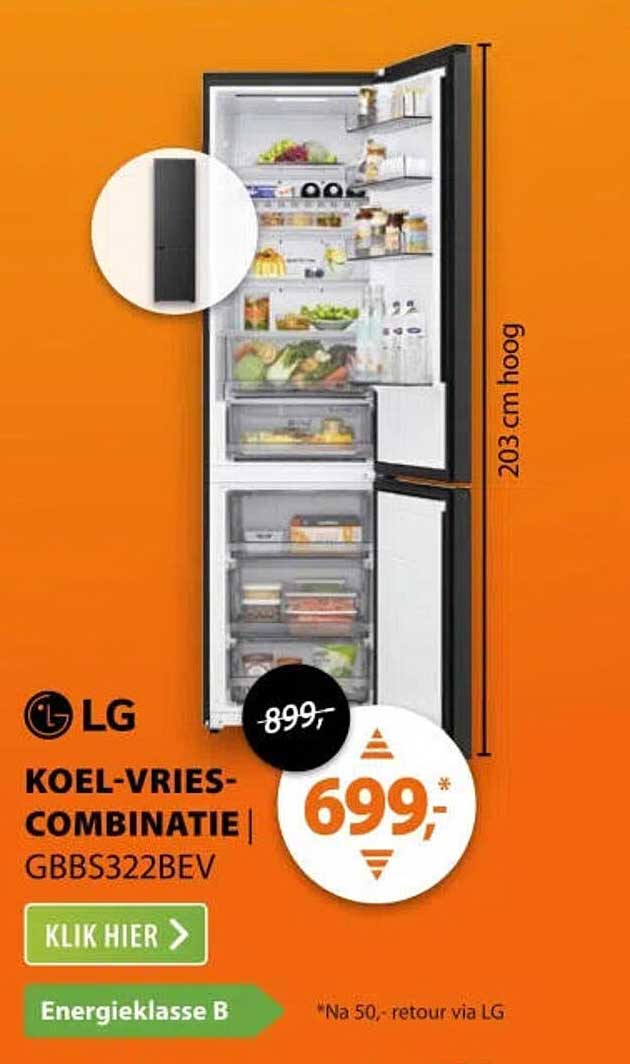 LG KOEL-VRIES-COMBINATIE GBB5322BEV