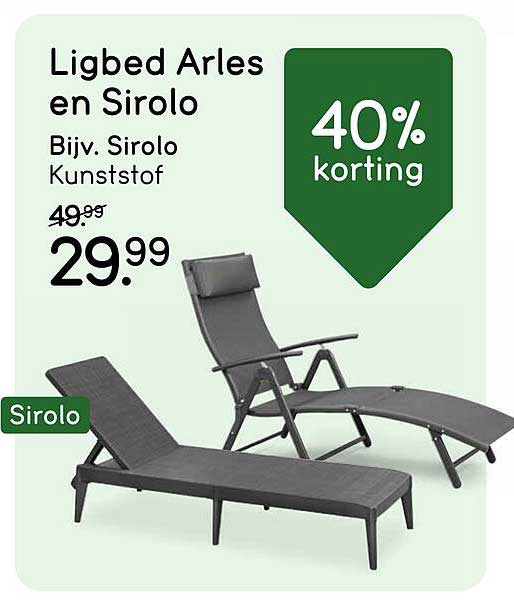 Ligbed Arles en Sirolo Bijv. Sirolo Kunststof 40% korting