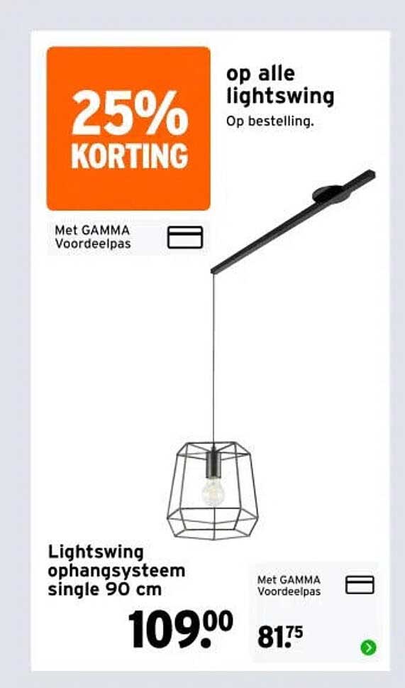 Lightswing ophangsysteem single 90 cm 25% KORTING
