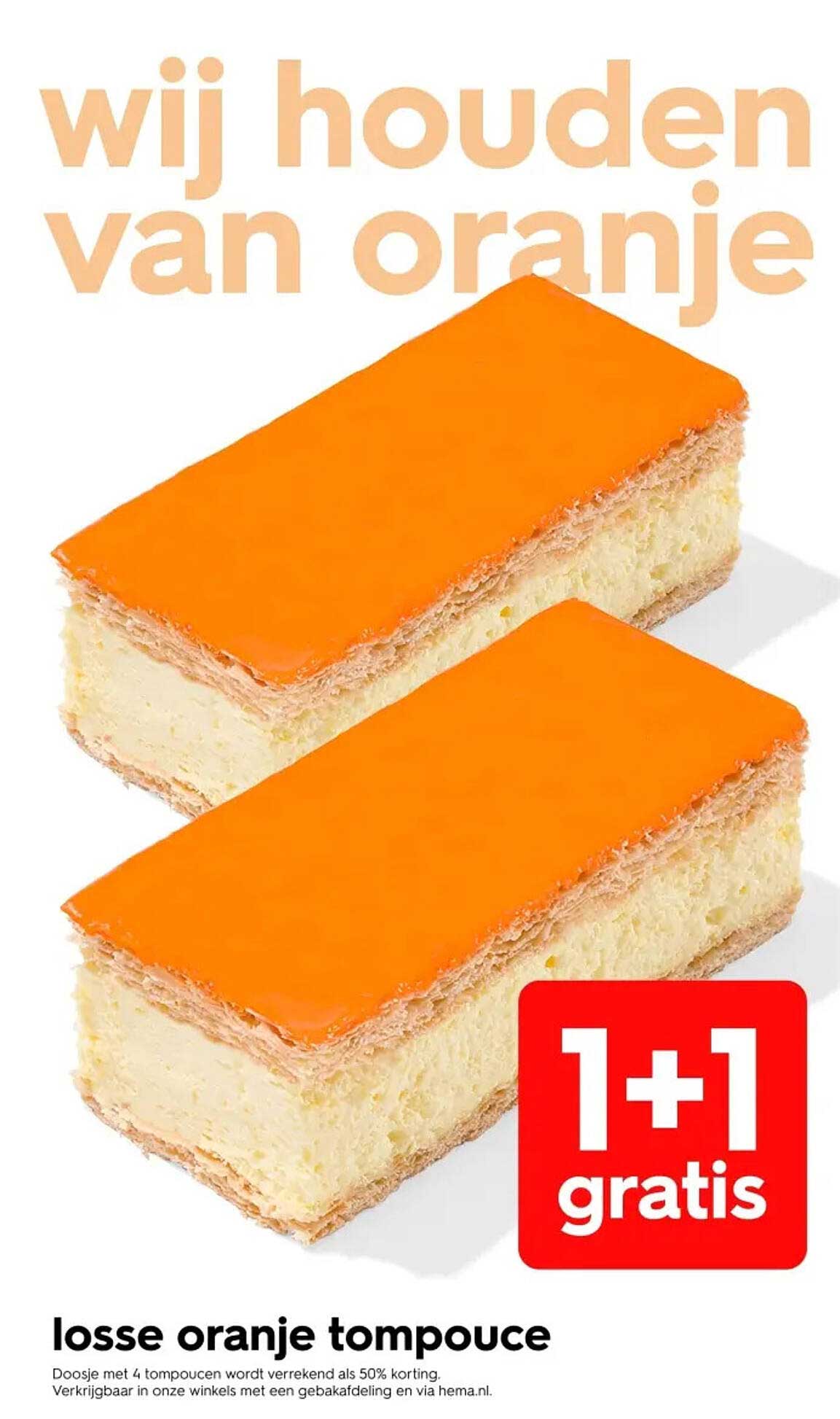 losse oranje tompouce 1+1 gratis