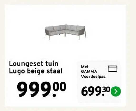 Loungeset tuin Lugo beige staal