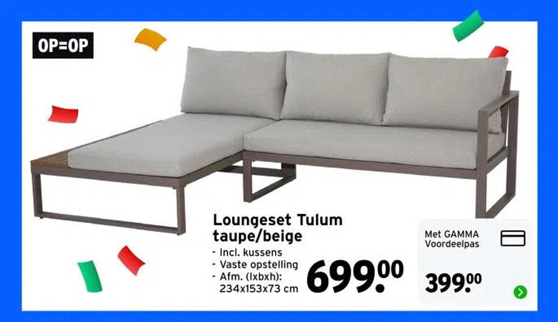 Loungeset Tulum taupe/beige