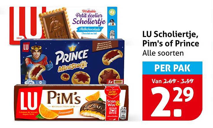 LU Schoriertje, Pim's of Prince Alle soorten PER PAK