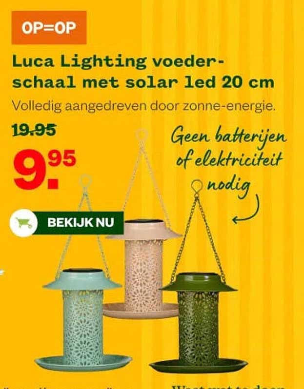 Luca Lighting voeder-schaal met solar led 20 cm OP=OP