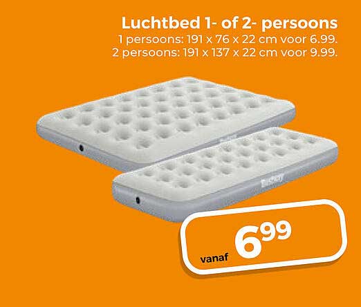 Luchtbed 1- of 2-persoons