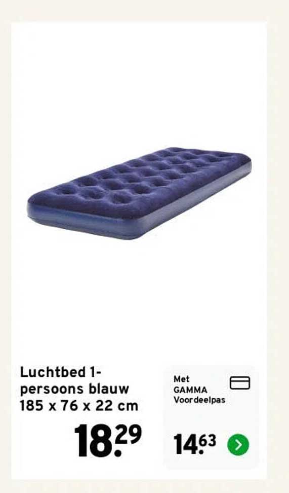 Luchtbed 1-persoons blauw 185 x 76 x 22 cm
