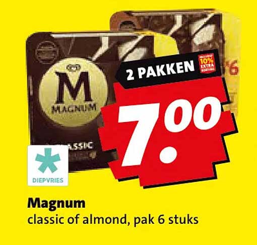 Magnum classic of almond, pak 6 stuks 2 pakken