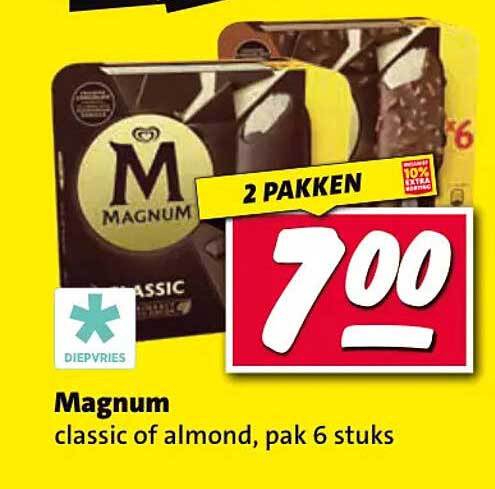 Magnum classic of almond, pak 6 stuks 2 pakken