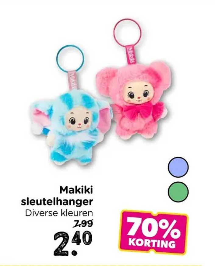 Makiki sleutelhanger Diverse kleuren 70% KORTING