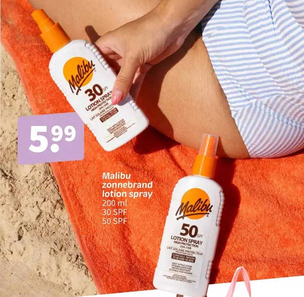 Malibu zonnebrand lotion spray 200 ml 30 SPF 50 SPF