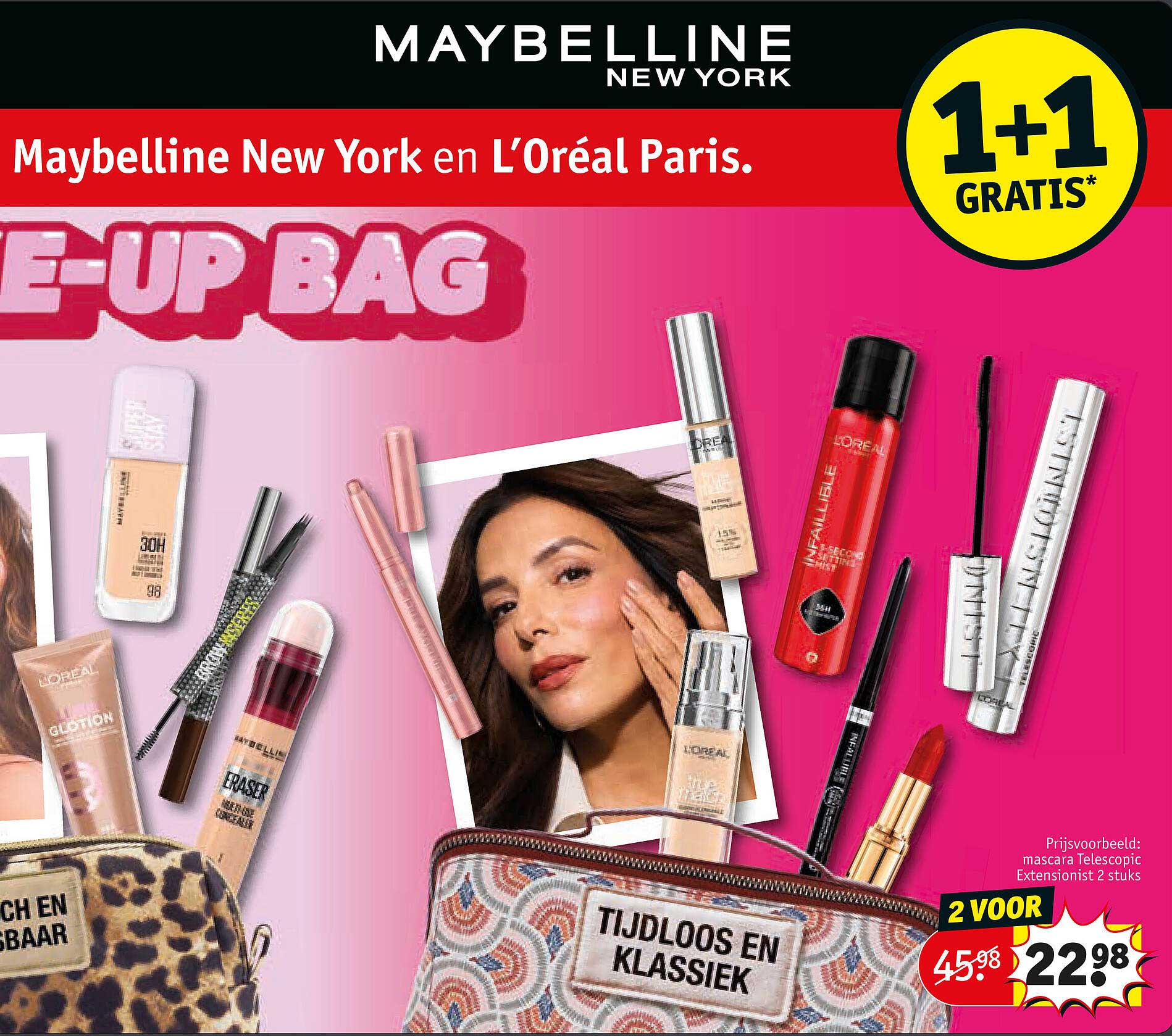 Maybelline New York en L’Oréal Paris. E-UP BAG 1+1 GRATIS*