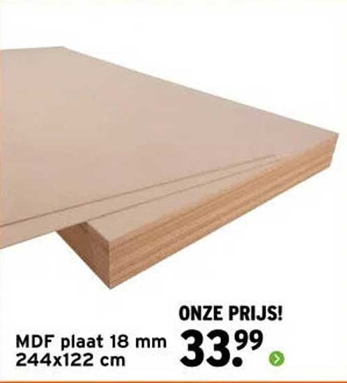MDF plaat 18 mm 244x122 cm