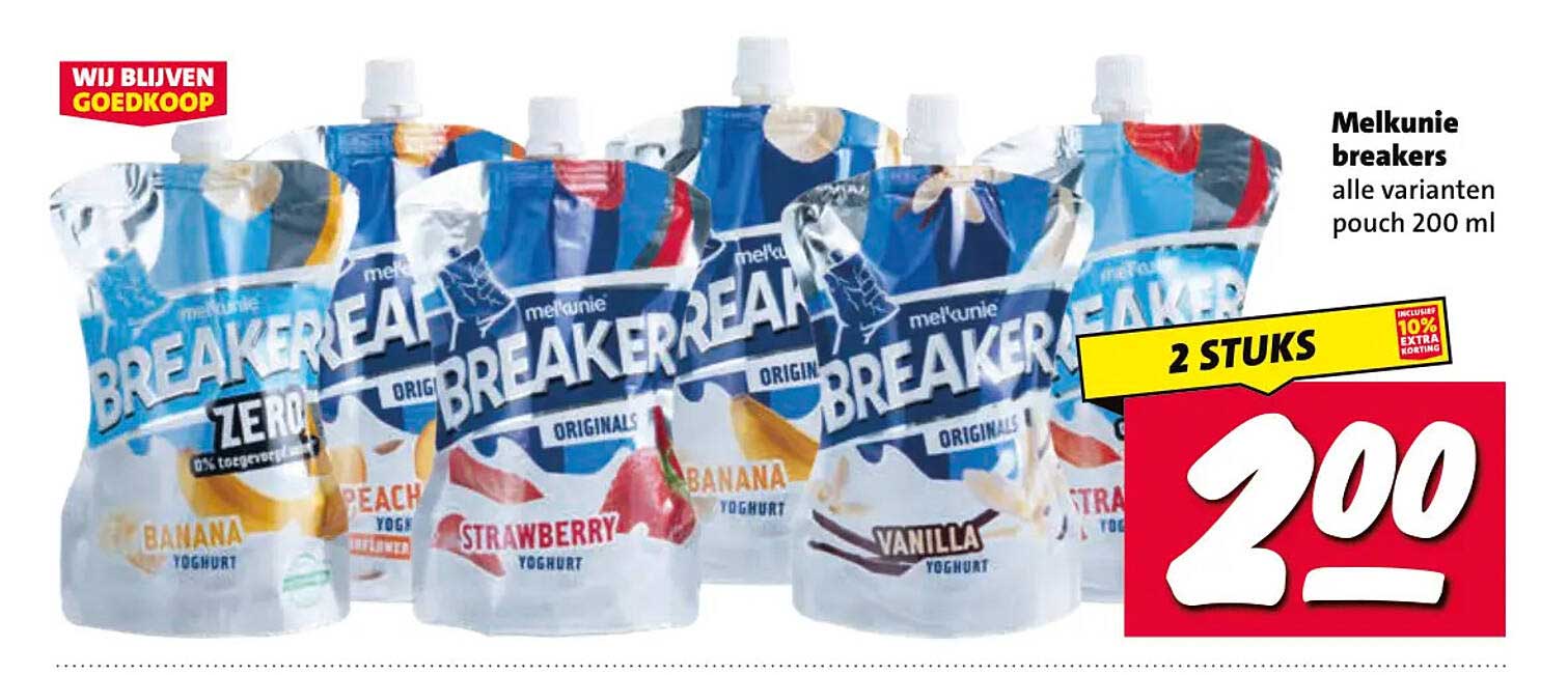 Melkunie breakers alle varianten pouch 200 ml 2 stuks